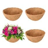 4 Pack 14 Inch Hanging Basket Coco Liners Replacement,100% Natural Round Coconut Coco Fiber Planter Basket Liners for Hanging Basket Flowers/Vegetables