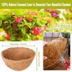4 Pack 14 Inch Hanging Basket Coco Liners Replacement,100% Natural Round Coconut Coco Fiber Planter Basket Liners for Hanging Basket Flowers/Vegetables