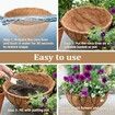 4 Pack 14 Inch Hanging Basket Coco Liners Replacement,100% Natural Round Coconut Coco Fiber Planter Basket Liners for Hanging Basket Flowers/Vegetables