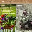 4 Pack 14 Inch Hanging Basket Coco Liners Replacement,100% Natural Round Coconut Coco Fiber Planter Basket Liners for Hanging Basket Flowers/Vegetables