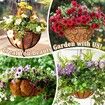 4 Pack 14 Inch Hanging Basket Coco Liners Replacement,100% Natural Round Coconut Coco Fiber Planter Basket Liners for Hanging Basket Flowers/Vegetables