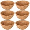 6 Pack 12 Inch Hanging Basket Coco Liners Replacement,100% Natural Round Coconut Coco Fiber Planter Basket Liners for Hanging Basket Flowers/Vegetables