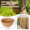 4 Pack 12 Inch Hanging Basket Coco Liners Replacement,100% Natural Round Coconut Coco Fiber Planter Basket Liners for Hanging Basket Flowers/Vegetables