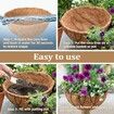 4 Pack 12 Inch Hanging Basket Coco Liners Replacement,100% Natural Round Coconut Coco Fiber Planter Basket Liners for Hanging Basket Flowers/Vegetables