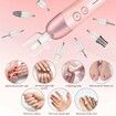 8 in 1 Electric Nail File Set, Cordless Pedicure Tools for feet, 5 Speeds Manicure Set, Toe Nail Grinder Kit for Thick Nails-Pink