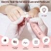 8 in 1 Electric Nail File Set, Cordless Pedicure Tools for feet, 5 Speeds Manicure Set, Toe Nail Grinder Kit for Thick Nails-Pink