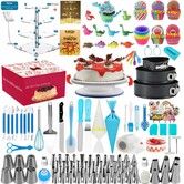 468PC Cake Decorating Supplies Kit Baking Tools 4 Tier LED Stand 3 Springform Pans Turntable Piping Tips Spatulas