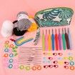 76pcs Crochet Kit for Beginners DIY handcraft knitting Including Crochet acrylic Yarn TPR hooks set storage bag