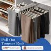 Pull Out Trousers Pants Hanger Rack Closet Wardrobe Clothes Organiser Jeans Tie Scarf Sliding Rail Storage Bar 22 Arms