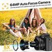5K Digital Camera Autofocus 5X Optical Zoom 64MP Vlogging Camera 6-Axis Stabilization Compact Travel Dual Cameras with 64G SD Card