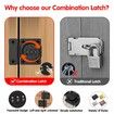 Cabinet Password Latch, Keyless Cabinet Lock Combination Easy to Install, Privacy Lock, for One-Way Door Black