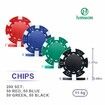 200PCS Poker Chips SET with Aluminum Case, 11.5 Gram Chips for Texas Holdem Blackjack Number 2-8