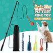 Dog Cat Toy Pet Play Interactive Flirt Pole Wand Retractable Training Exercise Tug Equipment Durable Teaser Chase Stick