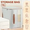 Storage Bag Container Clothes Organiser Foldable Wardrobe Closet Travel Garment Clothing Blanket Bin 78L with Handle