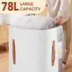 Storage Bag Container Clothes Organiser Foldable Wardrobe Closet Travel Garment Clothing Blanket Bin 78L with Handle