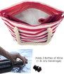 Wine Tote,Fashionable Bag for Woman,Beach Wine Purse with Hidden Insulated Compartment,Holds 2 Bottles of Wine for Travel,Wine Tasting,Party,Great Gift for Wine Lover,Stripe (Red)