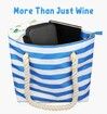 Beach Wine Tote Bag,Wine Cooler Bag Leakproof Insulated Purse Carrier with Spout Hidden Compartments,Holds 2 bottles of Wine for Travel,BYOB Restaurant,Party,Dinner