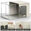 Storage Bins with Metal Frame - Stackable & Foldable Clothes Organizer Bags with Clear Window & Carry Handles Organization for Clothing(Beige)