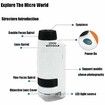 Mini Microscope 60X-120X Magnification for Kids Pocket Portable Handheld Led Lighted for Scientific Experiment Children Education Learning Toys Yellow