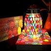 Mosaic Solar Lights Outdoor Hanging Lanterns, Rechargeable Mosaic Solar Lanterns, Outdoor Waterproof Solar Night Lights Table Lamps for Decorations