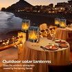 Solar Hanging Lanterns Outdoor, Flickering Flames Outdoor Solar Lights Hanging Lanterns (2 Pack)