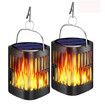 Solar Hanging Lanterns Outdoor, Flickering Flames Outdoor Solar Lights Hanging Lanterns (2 Pack)