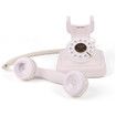 Retro Landline Telephone with Corded Dial Button Classic Telephone Antique Telephone with Redirect Function for Home Office (White)