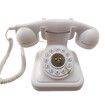 Retro Landline Telephone with Corded Dial Button Classic Telephone Antique Telephone with Redirect Function for Home Office (White)