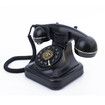 Retro Landline Telephone with Corded Dial Button Classic Telephone Antique Telephone with Redirect Function for Home Office (Black)