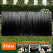 3x6m Black Backdrop Curtain Silk Drape Background Photo Party Wedding Birthday Stage Booth Venue Xmas Decoration