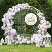 Wedding Party Backdrop Stand with Wheels Movable Round Hoop Arch Mesh Photo Balloon Flower Display Circle Metal Frame 1.8M