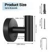 Towel Hooks for Bathroom, 4 Packs Wall Mount Towel Holder, Black Matte Wall Robe Hook, Stainless Steel Heavy Duty Door Hanger Towel Hook for Kitchen, Bedroom, Hotel, Pool, Coats, Black