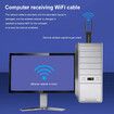 AC1300Mbps USB Wifi Dongle for PC,2 Antennas USB Wifi Adapter,Dual Band 5dBi 5GHz USB Wifi Computer Internet Adapter for PC/Tablet/Laptop Support Window and IOS