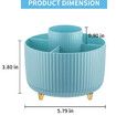Desk Organizer, 360 Degree Rotating Pen Holder for Desk, Desk Organizers and Accessories with 5 Compartments Pencil Organizer, Art Supply Storage Box Caddy for Office, Home, Light Blue