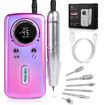 45000RPM Electric Nail Drill Machine Professional Nail Drills for Gel Nails Polish Rechargeable Portable Nail File Manicure Tool Color Purple