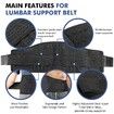 Lumbar Support Belt, Back Support for Lifting, Lower Back Support with Adjustable Straps for Men Women,L Size (Suitable for Waist 93-100 CM)
