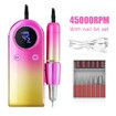 45000RPM Nail Drill Machine Rechargeable Nail File Nails Accessories Gel Nail Polish Sander Professional Tool Manicure Set Color Gradient Gold