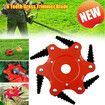 Steel Trimmer Head 6 Blades 65Mn Cutter Head Grass Trimmer Brush Weed Brush Cutting Head Garden Power Tool Accessories For Lawn Mower Color Red