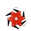 Steel Trimmer Head 6 Blades 65Mn Cutter Head Grass Trimmer Brush Weed Brush Cutting Head Garden Power Tool Accessories For Lawn Mower Color Red