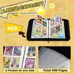 Pokemon 400 Double Sided Pocket Trading Card Binder Premium 4 Pocket PU Card Collection Binder, Collectible Card Albums for MTG, TCG,Game Cards