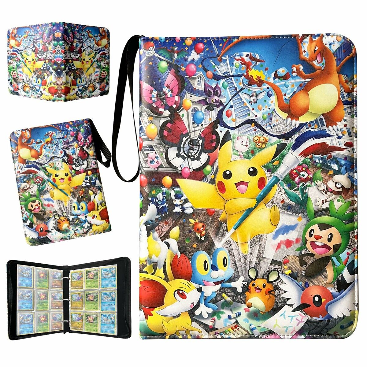 Pokemon 9-Pockets Trading Card Holder Fits 900 Cards with 50 Removable ...