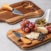 Kitchen Cutting Board Cheese Platter Wooden Chopping Board Slotted Hole Steak Meat Vegetables Knives