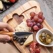 Kitchen Cutting Board Cheese Platter Wooden Chopping Board Slotted Hole Steak Meat Vegetables Knives