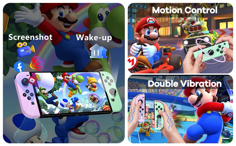 Replacement Controller for Switch,Replacement Switch Controller with Wake-up/Screenshot,Compatible with Switch/Lite/OLED (Pink)