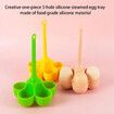 Egg Boiler Holder Heat-resistant Silicone Egg Steamer Tray With 5 Grids Eggs Poaching Boiling Cooker Rack Kitchen Egg Tools Color Green