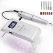 2 in 1 Portable Electric Nail Drill 35000 RPM Electrical Professional Nail File Kit, Nail Dryer UV Lamp Manicure for Acrylic, Gel Nails-White
