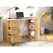 Alfordson Computer Desk Drawers Office Laptop PC Study Table Shelf Oak