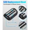 Shaver Replacement Head Series 5 6 Compatible 2Pcs Braun Foil 53B 5020cs 5018s 5035s 5049cs 5050cs 6020s 6040cs 6075cc 6072cc 6090cc Grooming Essentials