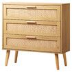 ALFORDSON 3 Chest of Drawers Storage Cabinet Rattan Dresser Lowboy Oak