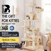 BEASTIE Cat Tree Tower Scratching Post Scratcher Condo House Furniture Beige 184